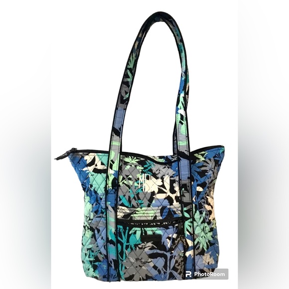 Vera Bradley Camofloral Mandy’s Blue Tote Shoulder Quilted Shopper Bag - Picture 4 of 11